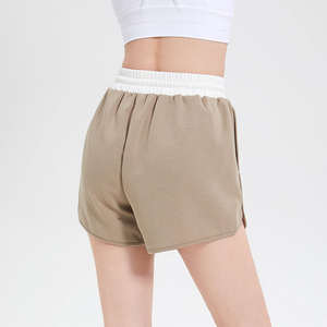 Women's New Fashion <b>Elastic</b> <b>Waist</b> Gym Sweat <b>Shorts</b> Ladies Fitness Athletic Polyester Fabric Wear Sport Style <b>Cargo</b> <b>Shorts</b> Washed - Product Image 3