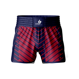 Pantalones Cortos de Boxeo con Logotipo Personalizado en la Parte Delantera, para MMA y Muay Thai, Elásticos, de Secado Rápido, Ligeros, 100% Poliéster - Product Image 4