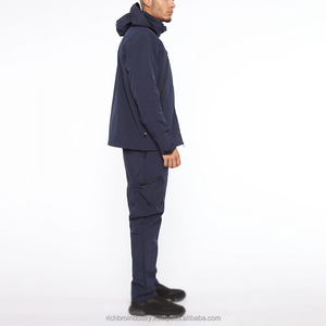 Ropa deportiva informal para hombre, chándal deportivo, Sudadera con capucha a prueba de viento para correr con bolsillos con cremallera, Conjunto de sudadera superior y parte inferior - Product Image 5