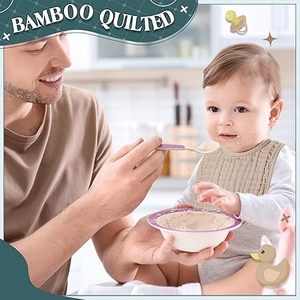 Bavoirs en mousseline élégants pour bébé, 95% bambou, 5% élasthanne, port confortable - Product Image 3