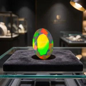 Natürlicher Äthiopischer Wolken-Flash-Feueropal 10x7mm Oval Facettiert Loser Edelstein für Feine Schmuckherstellung und Geschenke - Product Image 3