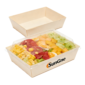 Barquette à emporter écologique biodégradable en bois pour sushi, avec contenant alimentaire en PET - Product Image 2