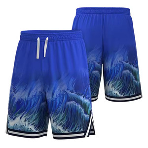 Shorts de sport en maille respirants et à séchage rapide pour homme, avec taille élastique, logo central avant, fente latérale, design personnalisé, pour le basketball en extérieur - Product Image 2