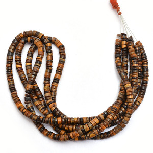 AAA+ Tiger Eye 5mm Smooth Heishi Beads Natural Yellow Tiger Eye Semi Precious Gemstone Loose <b>Spacer</b> Rondelle Beads For Jewelry - Product Image 2