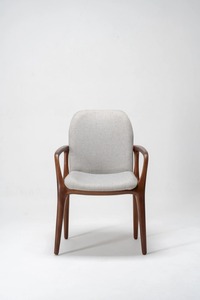 Fauteuil de salle à manger en teck de qualité supérieure avec siège rembourré – Chaise de restaurant commerciale pour hôtel et café - Product Image 3
