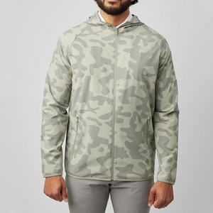 Veste Softshell de Golf Camouflage Personnalisée en Polyester Imprimé par Sublimation pour Hommes, Coupe-Vent Imperméable à Fermeture Éclair, Vente en Gros OEM - Product Image 1