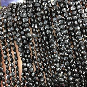 Perles facettées en spinelle noire, perles en pierre naturelle, pour la fabrication de bijoux, artisanat DIY - Product Image 2