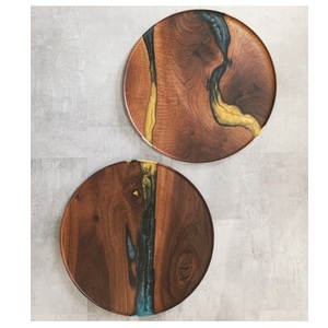 Elegant Design Wood Resin Epoxy <b>Coaster</b> Resin With Holder <b>Coaster</b> <b>Set</b> Kitchen Hotel Tableware Decor Mats for at affordable Price - Product Image 3