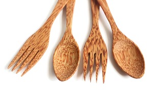 Juego de utensilios de cocina de madera para ensalada, cuchara y tenedor, ecológicos, manuales - Product Image 4
