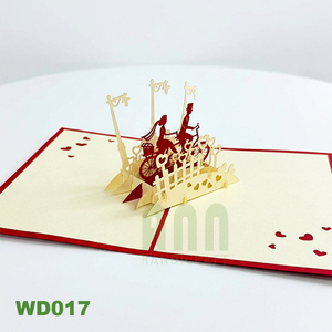 3D Wedding Bike Popup Greeting <b>Gift</b> Cards with <b>Envelopes</b> Offset Printing for Valentine's Day Wedding Invitations Made of Paper - Product Image 5