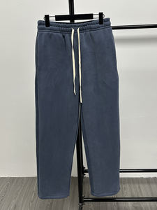 กางเกงวอร์มผ้าถักแบบมีเชือกผูกเอว ทรงหลวม สีพื้น ผ้าฟลีซให้ความอบอุ่น สไตล์ฮาเร็ม สำหรับผู้ชาย - Product Image 5