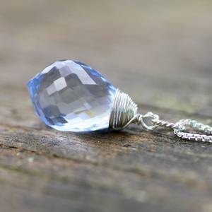 Pendentif vintage en tanzanite plaqué or, fil enroulé, argent sterling, pierre de naissance de décembre, bijou fait main, cadeau pour elle - Product Image 4