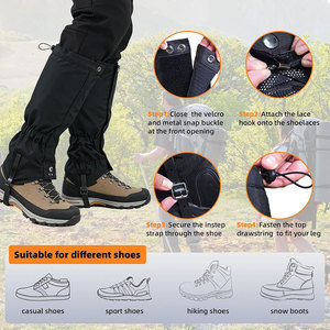 Polainas de Nylon Ajustables e Impermeables al por Mayor |   Protección Duradera para Botas de Nieve |   Equipo para Senderismo, Caza y Escalada al Aire Libre - Product Image 5
