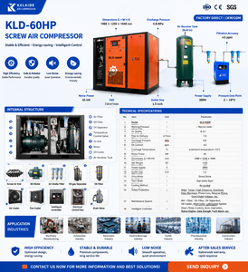 Compresseur d'air à vis industriel à entraînement direct refroidi par air KLD-60HP 45KW 7,0m³/min 0,8MPa 380V - Product Image 4