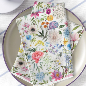 Serviettes de cuisine en coton imprimé d'art 100% tissu naturel léger absorbant serviette de table réutilisable pour tous les jours - Product Image 3