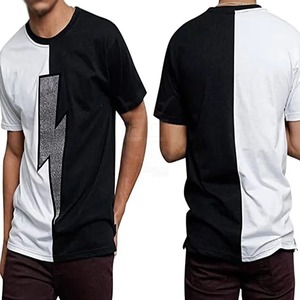 Camiseta de hombre 100% algodón, transpirable, de corte holgado, con pedrería, logotipo personalizado impreso, venta al por mayor. - Product Image 4