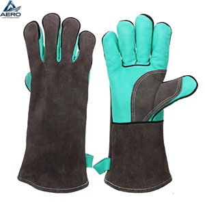 Guantes de Trabajo de Cuero Estilo OEM, Guantes de Mecánico de Piel de Vacuno, Resistentes a Cortes y Soldadura, Duraderos, con Silicona - Product Image 1