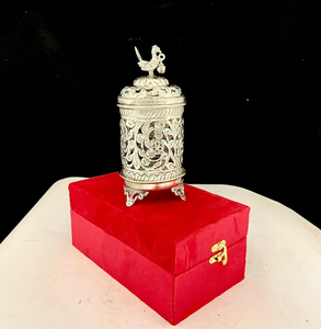 New Arrival Akhand Diya Metal Handmade Exquisite Luxury Decorative <b>Lamp</b> Set with Bird Finial Design - Product Image 4