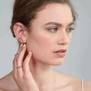 Baguette Cut Lab Grown Diamond Open <b>Spacer</b> Stackable Rings Custom 14K, 18K Solid Gold Minimalist Jewelry Everyday Wear Wholesale - Product Image 4