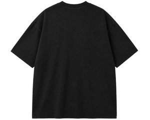 T-shirt noir surdimensionné pour homme à manches courtes en jersey, col rond, coupe décontractée, couleur unie, design vierge, vente en gros et personnalisable - Product Image 1