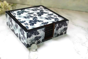 Posavasos de madera personalizado con diseño pulido de Meena, posavasos para mesa de la marca Blossom Craft India - Product Image 4
