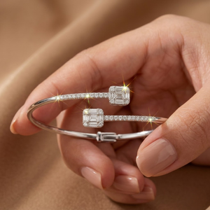 Oem Jewellery Reliable High Quality 18k Solid White Gold Real Diamond Classic Bangles for Wedding <b>Gift</b> Party - Product Image 4