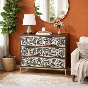ILAHI's Bone Inlay <b>Drawer</b> Modern Design Agate Detailing <b>Storage</b> Portable Home Furniture - Product Image 1