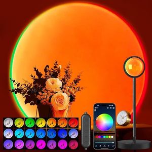 APP Button Control Sunset Lamp <b>Projector</b> 360 Degree Rotation LED Night <b>Light</b> with Multiple Colors Changing Stage <b>Lights</b> - Product Image 1
