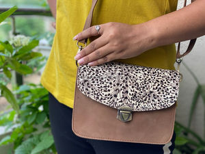 กระเป๋าถือหนังพิมพ์ลายสัตว์กระเป๋าสะพายไหล่หนังกระเป๋าสะพายสำหรับผู้หญิง - Product Image 2