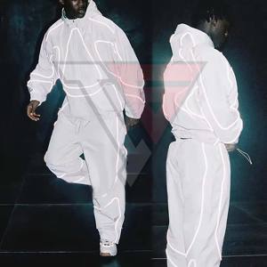 ชุดแจ็คเก็ตและกางเกงแทรคสูทแบบมีซิป น้ำหนักเบา สะท้อนแสง  แบบยูนิเซ็กซ์ สำหรับผู้หญิง ขายส่ง ชุดไนลอนกันน้ำแบบสั่งทำ - Product Image 3