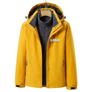 Unisex Soft Shell <b>Jacket</b> With Hood Zip Fly Water Resistant Polyester Outdoor Autumn Wear Regular Fit Front Logo Solid Color - Product Image 6
