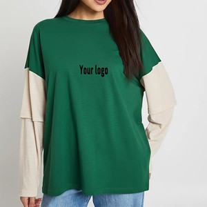 OEM ODM Custom 100% Cotton Summer Women's Plus Size Drop Shoulder High Quality 220g Silk Screen Printed Quick Dry Breathable - Product Image 1