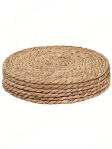 Round Handmade Rattan Placemats Bohemian Style Table <b>Mats</b> 400 Mm Diameter Natural Weave Decorative Set of Four - Product Image 2