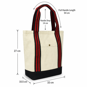 Bolsa de Lona Personalizada con Bolsillo Frontal 33x27x10.5 cm, Diseño de Rayas Bicolor, Logotipo Personalizado, Fabricante Mayorista OEM ODM, Exportador - Product Image 3