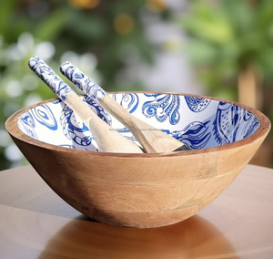 Cuenco de madera con estampado esmaltado único, vajilla de diseño personalizado, cuenco para servir alimentos seguros, venta al por mayor de madera hecha a mano - Product Image 4