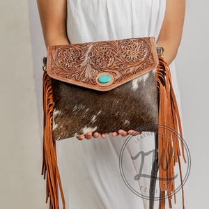 Bolso de hombro LW Trending 2024 de cuero genuino para mujer, moda barata, venta al por mayor, patrón geométrico portátil para uso en primavera e Invierno - Product Image 1