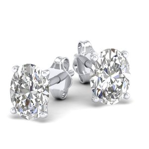 REYES Nuevo Diseño, Pendientes de Plata de Ley 925 con Corte Ovalado y Moissanita de 2.5 Quilates para Mujer, Joyería de Boda Solitaria en Oro de 14K - Product Image 5