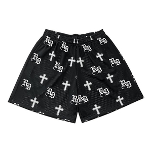 Shorts de sport respirants en maille pour hommes, séchage rapide, écologiques, taille mi-haute, 100 % polyester, pour le basketball et l'entraînement, avec logo personnalisé - Product Image 6