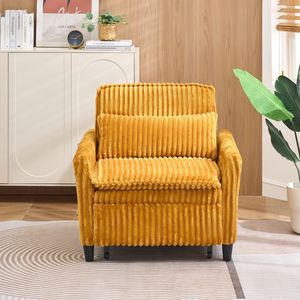 Sofá Cama Pequeño y Cómodo de Color Amarillo para Dormitorio, Balcón o Apartamento con Almohada Lazy Pillo - Product Image 2