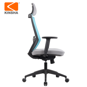 Chaise de bureau ergonomique en maille KINSHA avec accoudoirs réglables, appui-tête intégré, réglage de la hauteur électrique, design moderne - Product Image 2