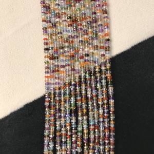 Cuentas Sueltas Rondelle Multifacéticas 100% Naturales Certificadas IGI Grado AA, 3-3.5mm, Piedra Lisa Multicolor Multifuego Vivaaz - Product Image 2