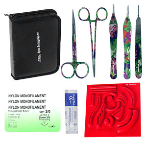 Instruments chirurgicaux pour étudiants en médecine, formation en soins infirmiers et kit complet de pratique de suture clinique, kit de points tout-en-un - Product Image 1