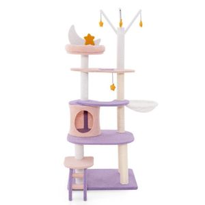 Multi-Level <b>Cat</b> <b>Tower</b> with Sisal Covered <b>Scratching</b> Posts Premium <b>Cat</b> Trees & Scratcher - Product Image 4