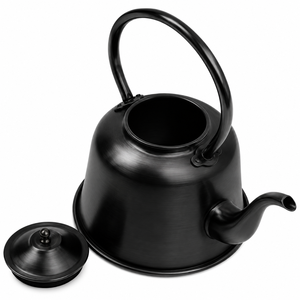 Black Metal Tea Kettle <b>With</b> Lid Minimalist Design For Kitchen Dining Table Use Handmade <b>Teapot</b> On Sale - Product Image 1