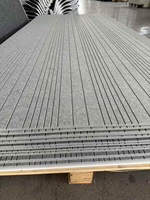 Panneau acoustique mural en feutre PET biseauté, panneau acoustique en fibre de polyester à rainure en V