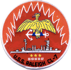 MAKRAH SPORTS U.S.S. Écusson brodé Raleigh CL-7 MK-608, écologique, circulaire, à coudre, en tissu tissé, pour usage personnalisé - Product Image 1