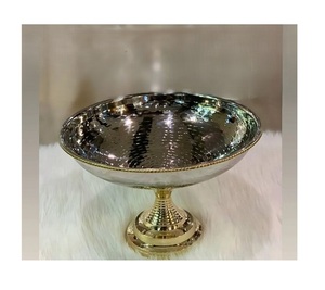 Bol à chocolat en aluminium au design attrayant, couleur or et noir, vaisselle pour servir les aliments à prix abordables - Product Image 2