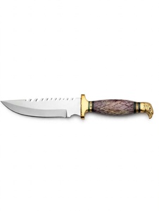 Outil utilitaire artisanal en acier inoxydable avec manche en bois violet sculpté en forme de tête d'aigle - Product Image 2