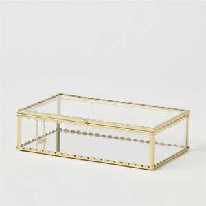 Caja de Joyería de Estilo Vintage, Hecha a Mano, de Metal y Vidrio, Forma de Cubo, Artículos para Regalo, Precio Económico, Caja Elegante para Regalos - Product Image 2