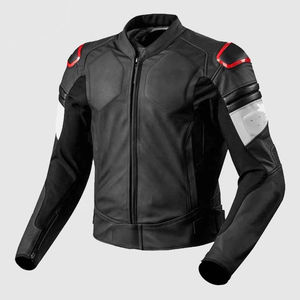 Chaqueta de Motociclista de Cuero Genuino para Hombre, Ropa Exterior para Motociclismo, Diseño Personalizado de Fábrica OEM con Cremallera y Acolchado - Product Image 1